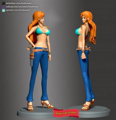 nami one piece 3d print model in figurines 3dexport