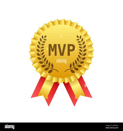 Mvp Gold Medal Award On White Background Vector Stock Illustration