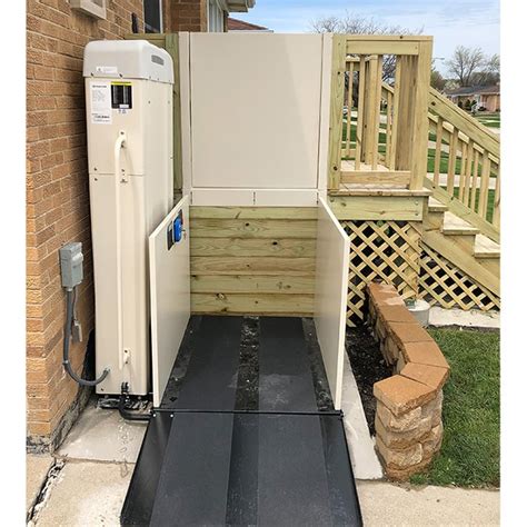 77 Inch Straight Residential Wheelchair Porch Lift Left Tower Freedom