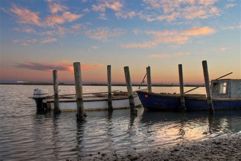 Itap Of Oyster Boats At Sunset On Apalachicola Bay