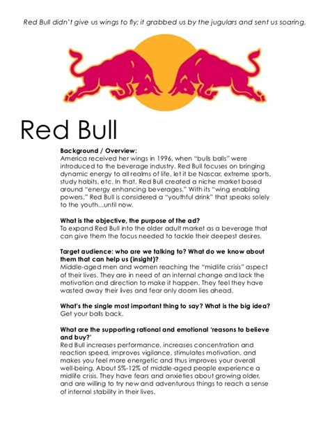 As marketers, we constantly feel the pressure from our stakeholders, bosses, maybe even managers, to be creative. Red Bull Creative Brief