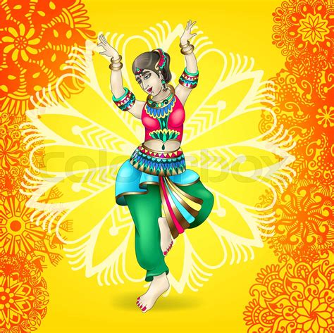 beautiful indian girl dancing stock vector colourbox