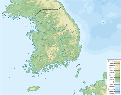 Geographical Map Of South Korea Rok Topography And Physical Features