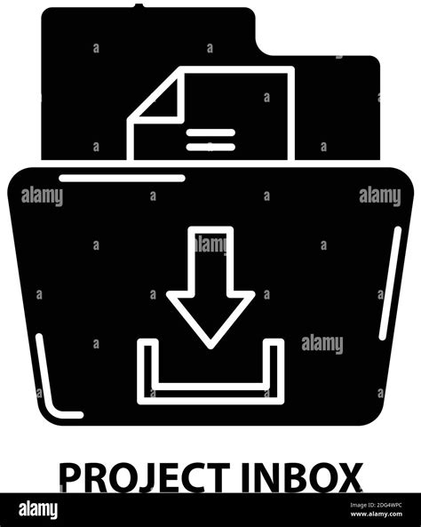 Project Inbox Icon Black Vector Sign With Editable Strokes Concept