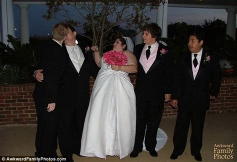 awkward wedding pictures reveal moment couples embrace for the first time daily mail online