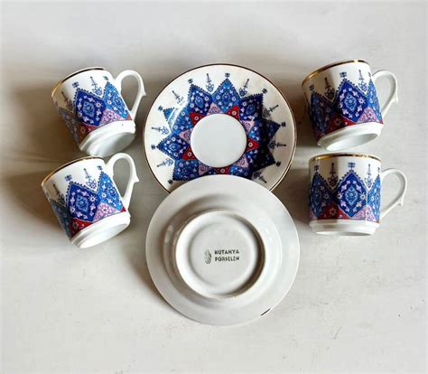 Bn Sets Kutahya Porselen Turkish Porcelain Coffee Cups Saucers