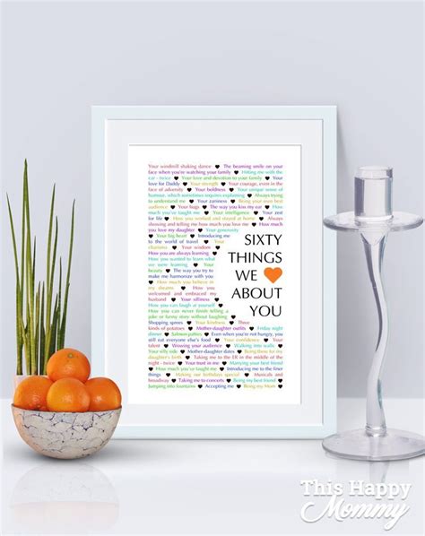 60 Things We Love About You Update Best 60th Birthday T Diy