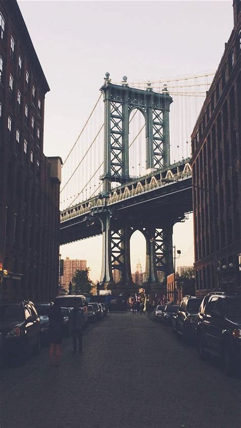 New York Bridge City Building Architecture Street Iphone 8 Wallpapers