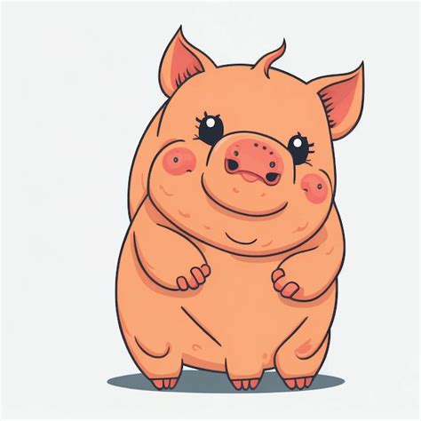 Premium Vector Vector Illustration Of Cute Pig Cartoon Sitting