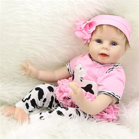 Fashion 22 Inch Doll Baby Reborn Girl Pp Cotton Body Soft Silicone