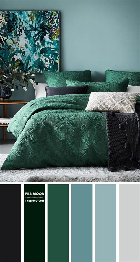 Green Bedroom Color Scheme Dark Blue Grey