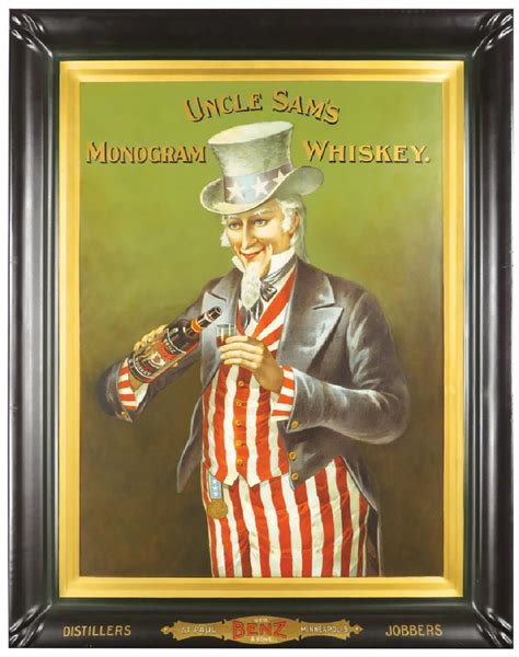 Uncle Sams Monogram Whiskey Tin Sign Oct 01 2017 Showtime Auction Services In Mi Uncle