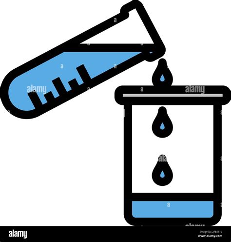 Icon Of Chemistry Beaker Pour Liquid In Flask Editable Bold Outline
