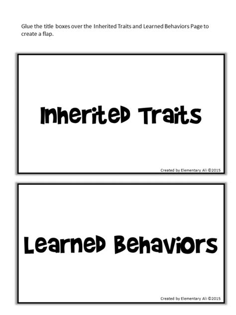 Inherited Traits Worksheets K5 Learning Inherited Or Acquired Trait