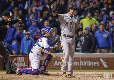 San Francisco Giants Joe Panik Reacts After Striking Out Against The