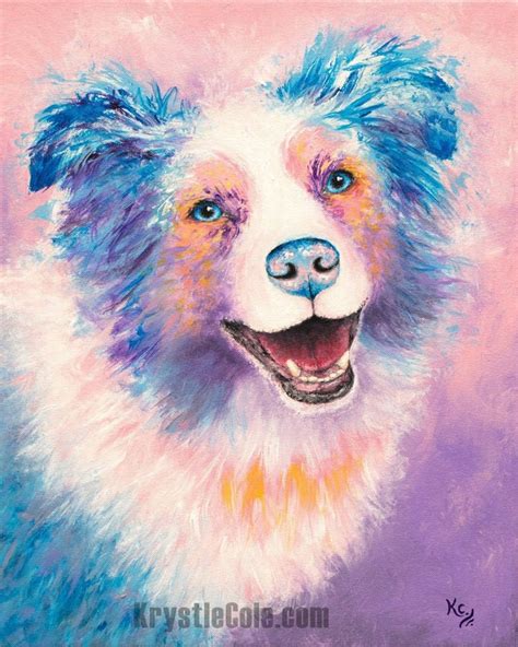 Australian Shepherd Art Aussie Dog Print On Canvas Or Paper Etsy