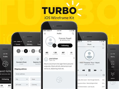 Would you like to access to a 1000 graphics library for inspiration? Turbo iOS Wireframe Kit Free Sample Sketch freebie ...