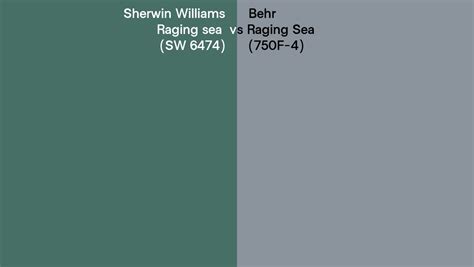 Sherwin Williams Raging Sea Sw 6474 Vs Behr Raging Sea 750f 4 Side