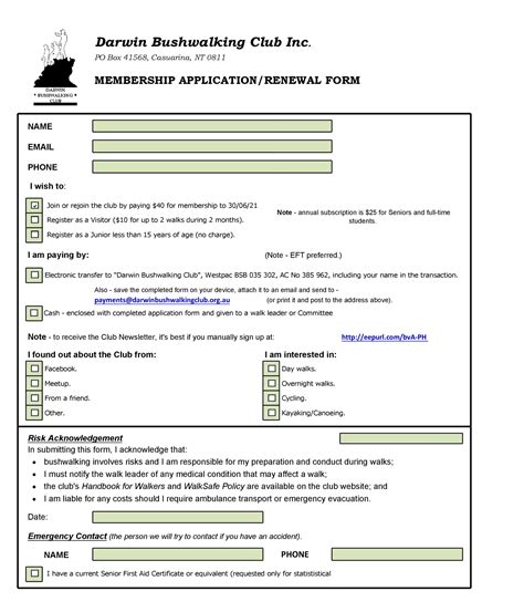 30 Membership Application Form Templates Word Excel Pdf