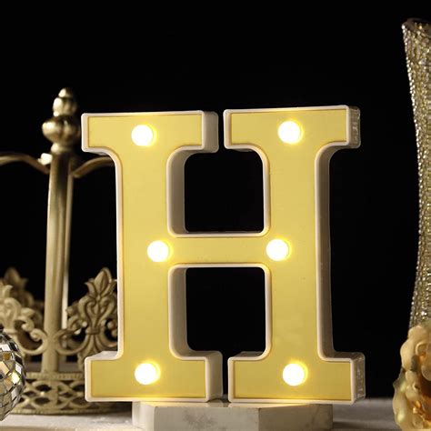 Efavormart 6 3d Gold Marquee Letters 5 Led Light Up