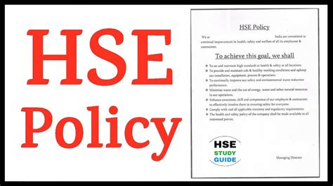 Hse Policy Contents Of Hse Policy Health Safety And Environment