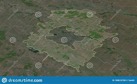 Ilfov Romania Outlined Satellite Stock Illustration Illustration