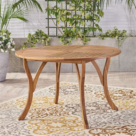 Reclaimed wood, glass, white laminate, marble, teak, concrete and more. Skye Outdoor 47" Acacia Wood Round Dining Table, Teak ...