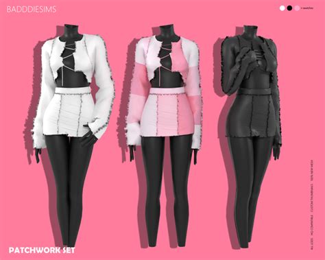 Patchwork Set Badddiesims On Patreon In 2020 Sims 4 Mods Clothes