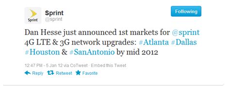 Sprint Announces First 4g Lte Cities For Mid 2012
