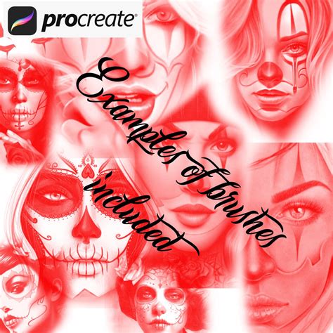 tattoo procreate brushes over 100 chicano girl day of the etsy
