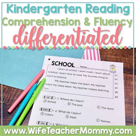 Kindergarten Differentiated Reading Comprehension And Fluency Passages