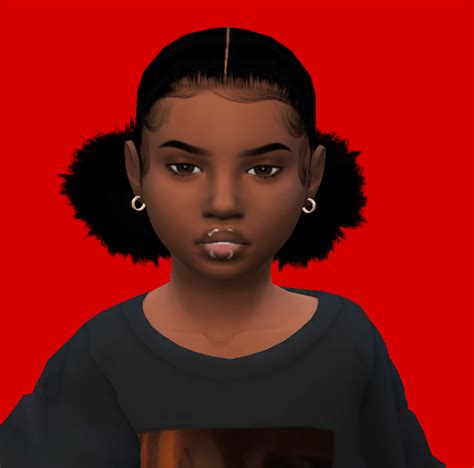 Child Back Puffs Afro Hair Sims 4 Cc Sims Hair Black Hair Afro Sims