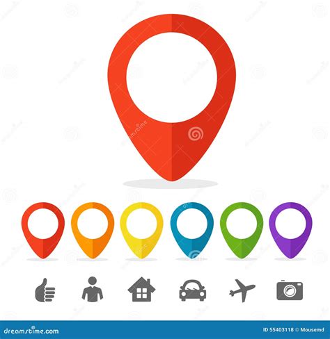 Vector Gps Pin Icon Set Stock Vector Illustration Of Graphic 55403118