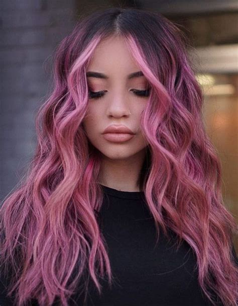Balayage Highlights For Long Pink Hair Hair Color Pink Hair Dye Colors