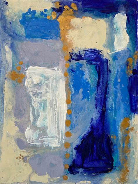Kathleen Rhee Water And Cloud No7 Blue Abstract Expressionist