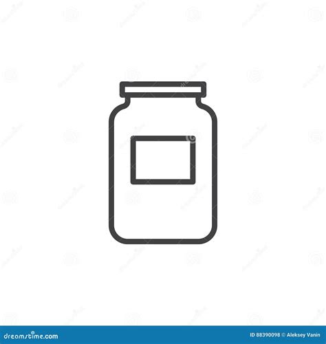 Glass Jar Line Icon Outline Vector Sign Linear Style Pictogram