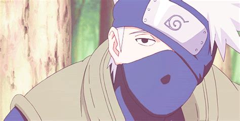 An Anime Character With White Hair Wearing A Blue Mask And Grey Hood