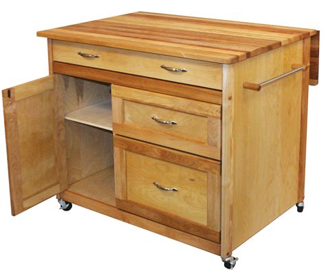 A hanging organizer in an open space for rolling pins and paper towels. Catskill Craftsmen Mid-Sized Drawer Island Model 1521