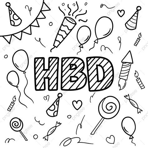 Birthday Party Doodle Design Template Birthday Drawing Party Drawing