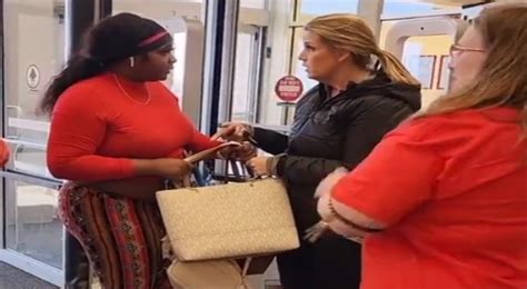 Woman Gets Caught Shoplifting From A Store But Gets Mad Because An Employee Is Touching Her In