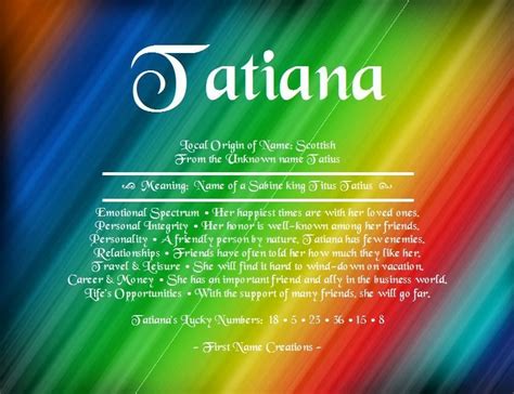 Que Significado Tiene El Nombre Tatiana Estudiar