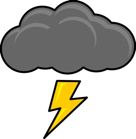 Cloud With Lightning Bolt Clip Art At Vector Clip Art