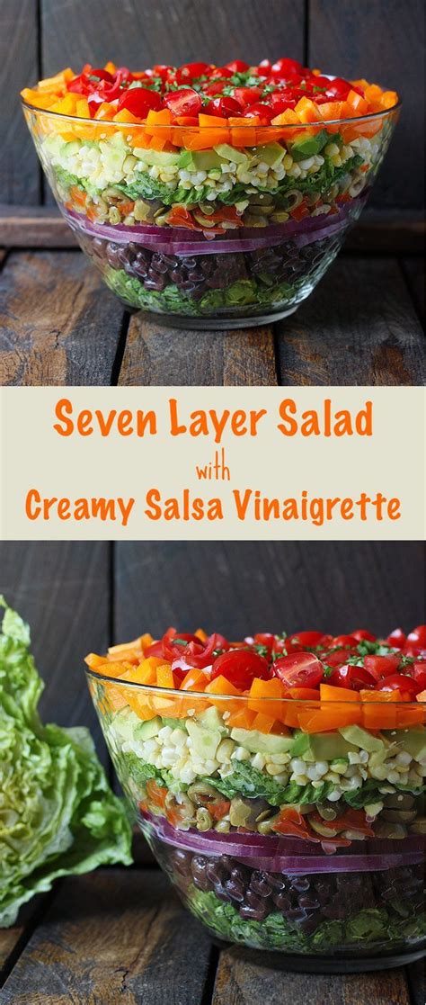 Seven Layer Salad With Creamy Salsa Vinaigrette Recipe