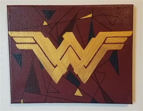 Wonder Woman Painting 8x10 Stretched Canvas Hand Painted Etsy