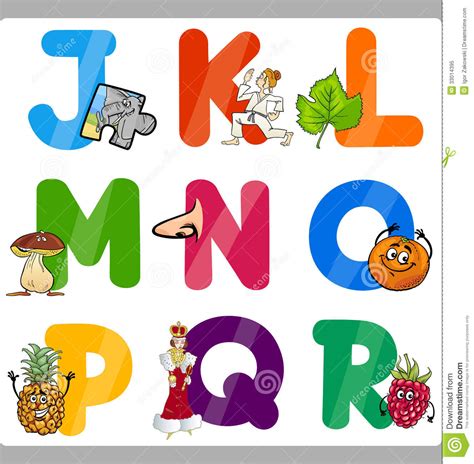 Education Cartoon Alphabet Letters For Kids Royalty Free Stock Photo