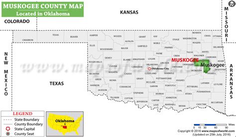 Muskogee County Map Oklahoma