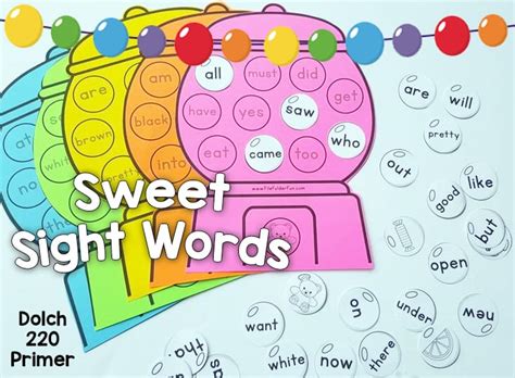 Kindergarten Sight Word Games File Folder Fun
