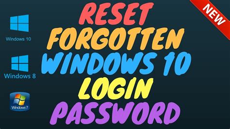 Reset Forgotten Windows 10 Login Password Youtube