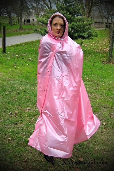 Vinyl Rain — Glänzender Look In Schwarz 7 Clear Raincoat Pink Raincoat Plastic Raincoat