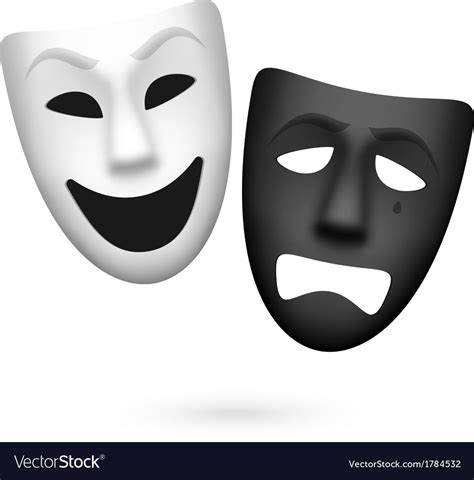 Comedy And Tragedy Theatrical Masks Royalty Free Vector